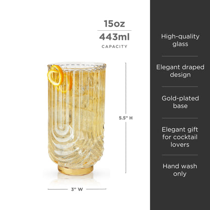 Gatsby Highball Glasses and the Polished Gold Set