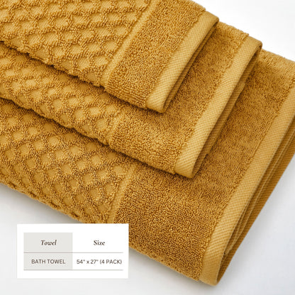 Cotton Diamond Waffle Weave Bath Towel Set
