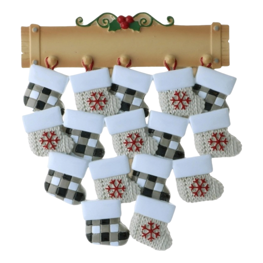 Stocking Family Up To 16 Ornament - Tampa Home & Garden Store