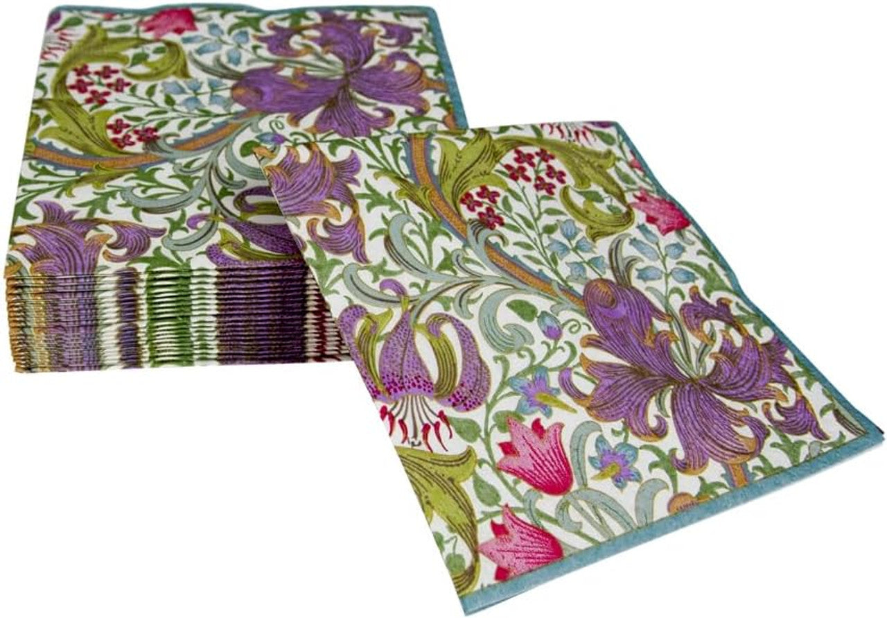 Serviette de cocktail Golden Lily (Ivoire)