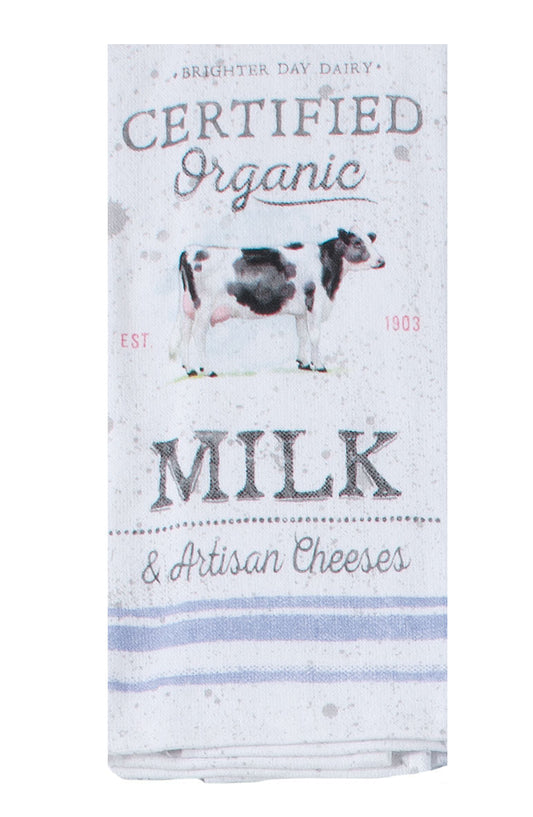 Lait bio du marché local, serviette éponge double usage