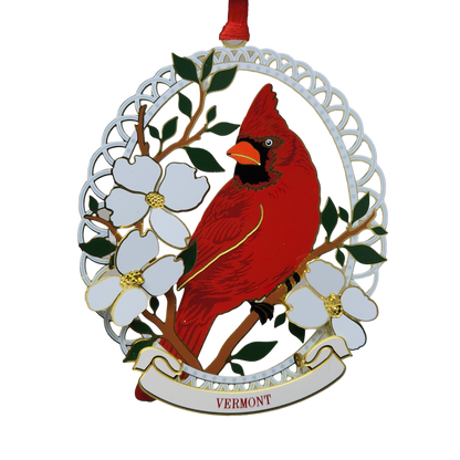 Adorno de latón coleccionable de cardenal norteño