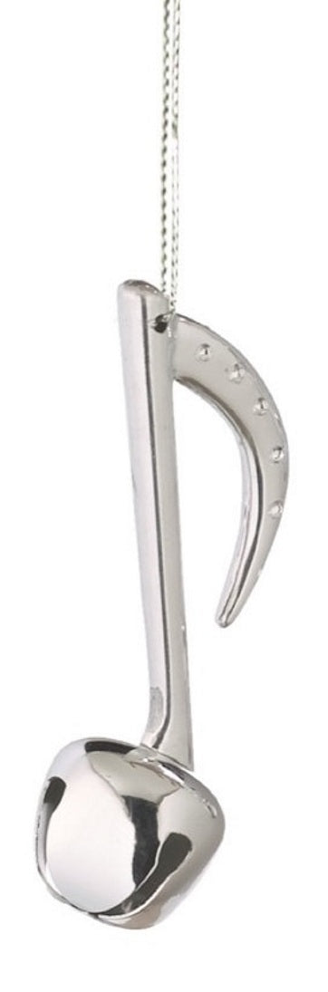 Silver Bell Musical Note Ornament - Single - Tampa Home & Garden Store