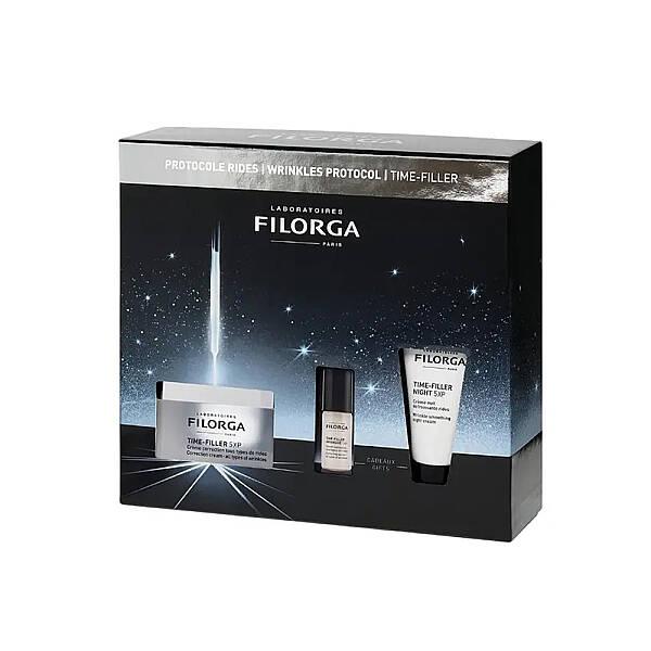 Filorga Time-Filler Intensive Anti-Aging Skincare Set box with jar, bottle, and tube on Tampa Home & Garden Store