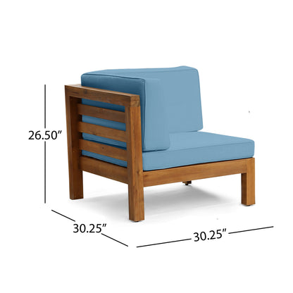 Elegant Acacia Wood and V Shape Sofa Set