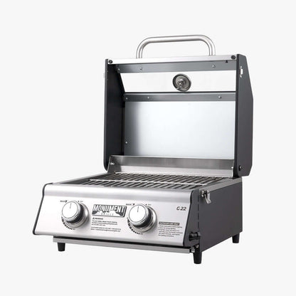 G22 Stainless Tabletop Propane Gas Grill by Monument Grills, stainless steel, outdoor on Tampa Home & Garden Store