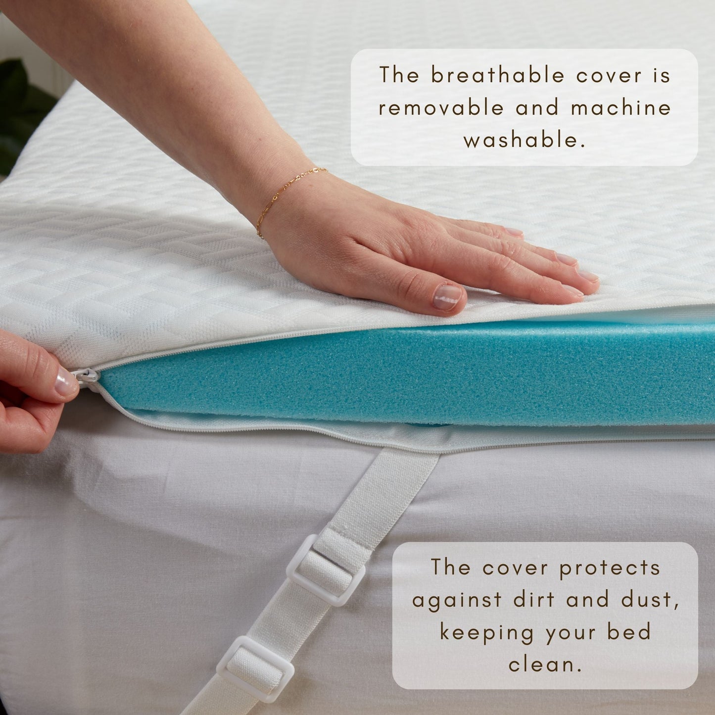 2 Inch Gel Memory Foam Topper and Removable Cover