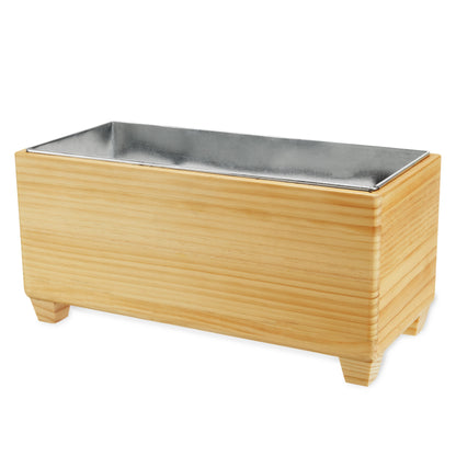 Natural Wood Tub and Galvanized Steel Liner