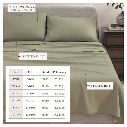 Heathered Jersey and Cotton Blend Bed Sheets