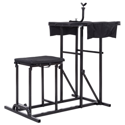 Foldable Shooting Bench with Adjustable Height Table black metal frame padded seat GemGear on Tampa Home & Garden Store