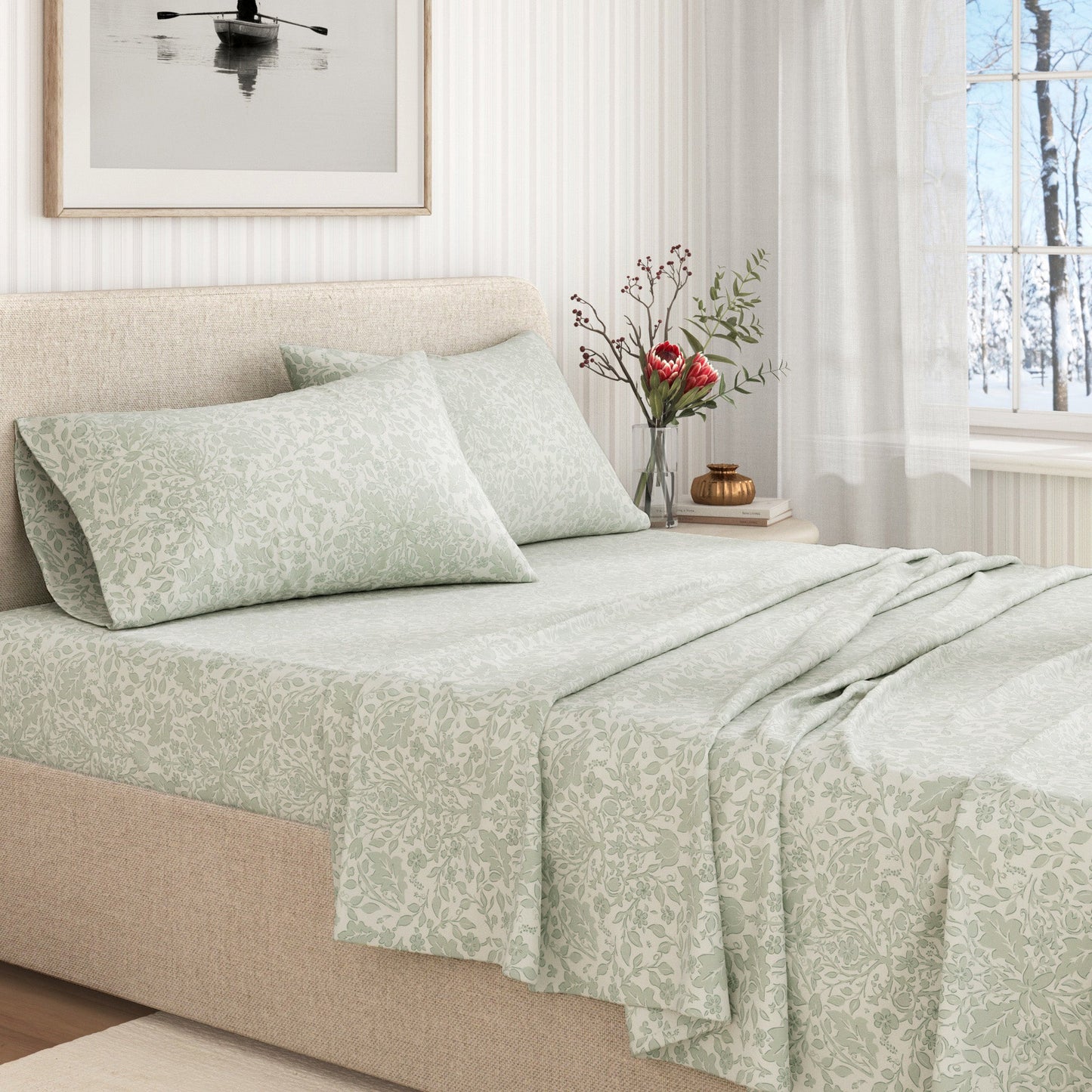 Turkish Cotton Flannel Sheet Set and Floral