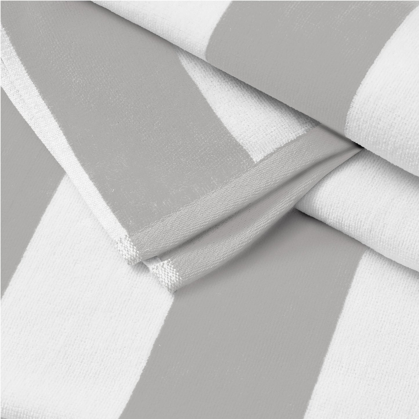 Cotton And Velour Cabana Stripe Beach Towel