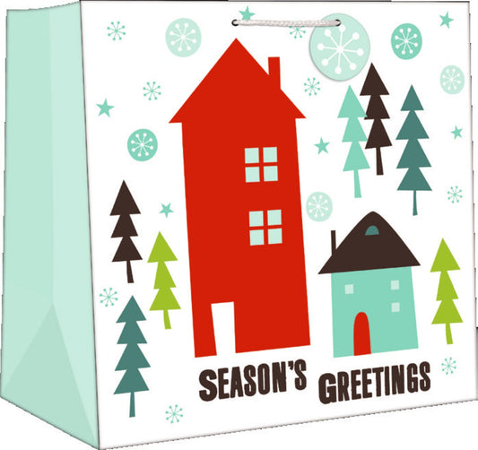 Jumbo Square Gift Bag - Season's Greetings - Tampa Home & Garden Store