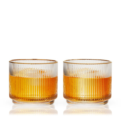Meridian Crystal Lowball Tumblers Set of Two