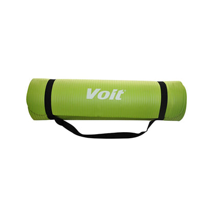 Voit green NBR yoga mat 1 cm thick with black carry strap, non-slip eco-friendly on Tampa Home & Garden Store