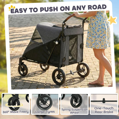 Dog Stroller for large dogs up to 66 lbs by Furr Baby Gifts with all-terrain suspension on Tampa Home & Garden Store