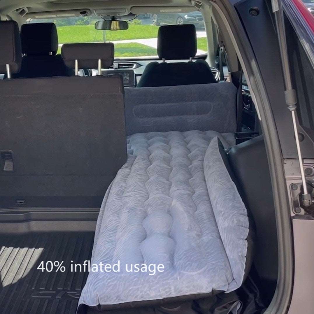 Umbrauto SUV air mattress 1.0 gray laid in rear cargo area with 40% inflated usage on Tampa Home & Garden Store