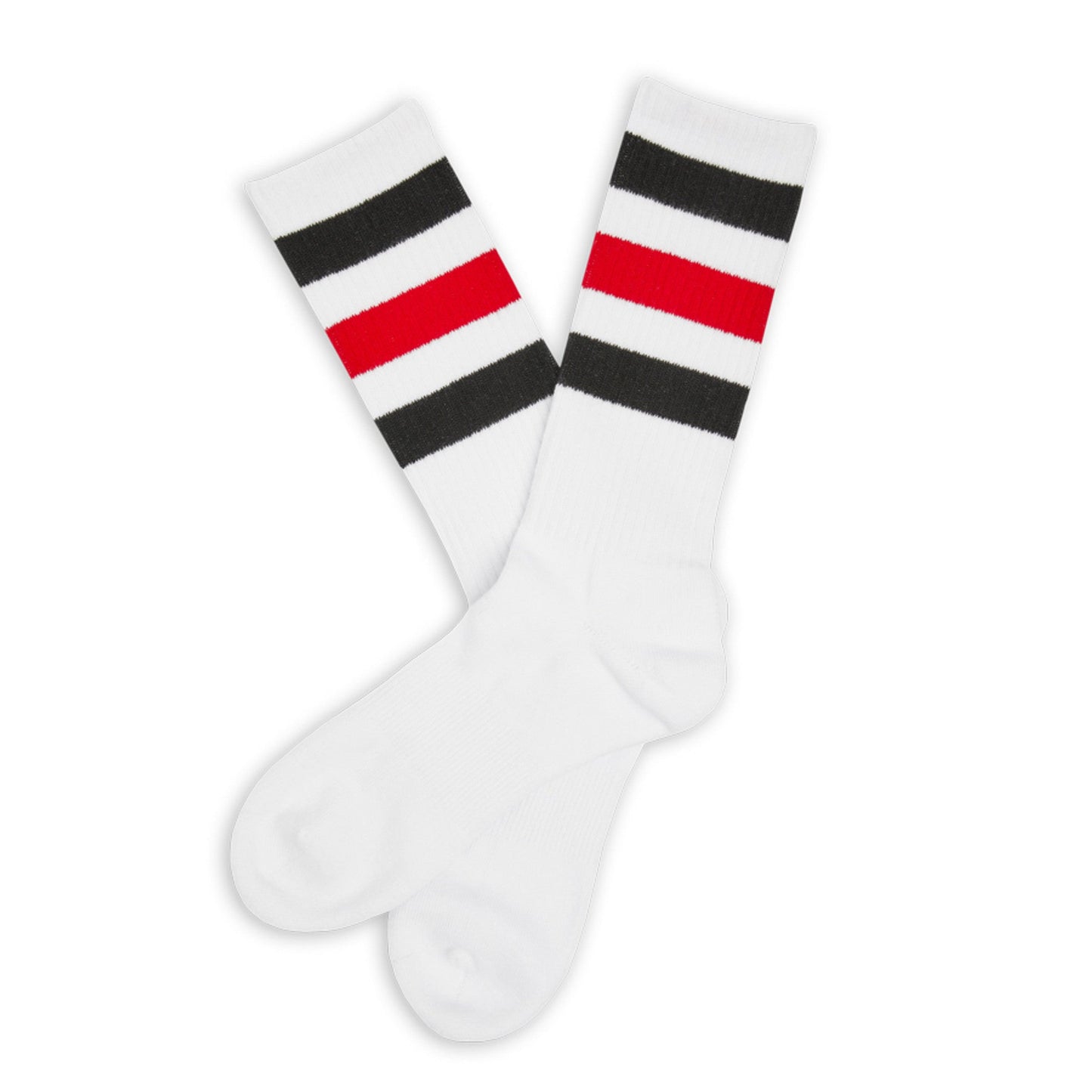 DeadSoxy GA Mixed 4-Pack Crew Socks white pair with black and red stripes on Tampa Home & Garden Store