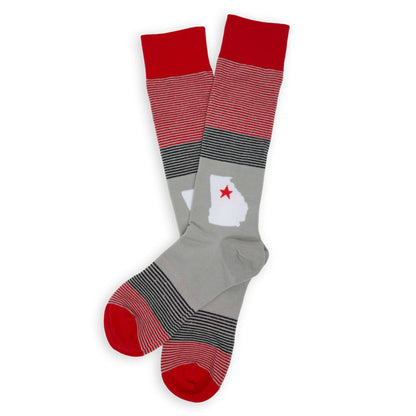 GA Mixed 4-Pack Bundle socks red cuffs with grey striped midsection DeadSoxy on Tampa Home & Garden Store