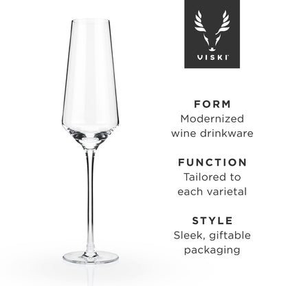 Raye Angled Crystal Champagne Flutes Set of Two