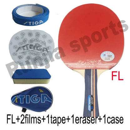 Yinhe 01B table tennis racket with original pimples-in paddle; red blade, EstaliosFit kit on Tampa Home & Garden Store