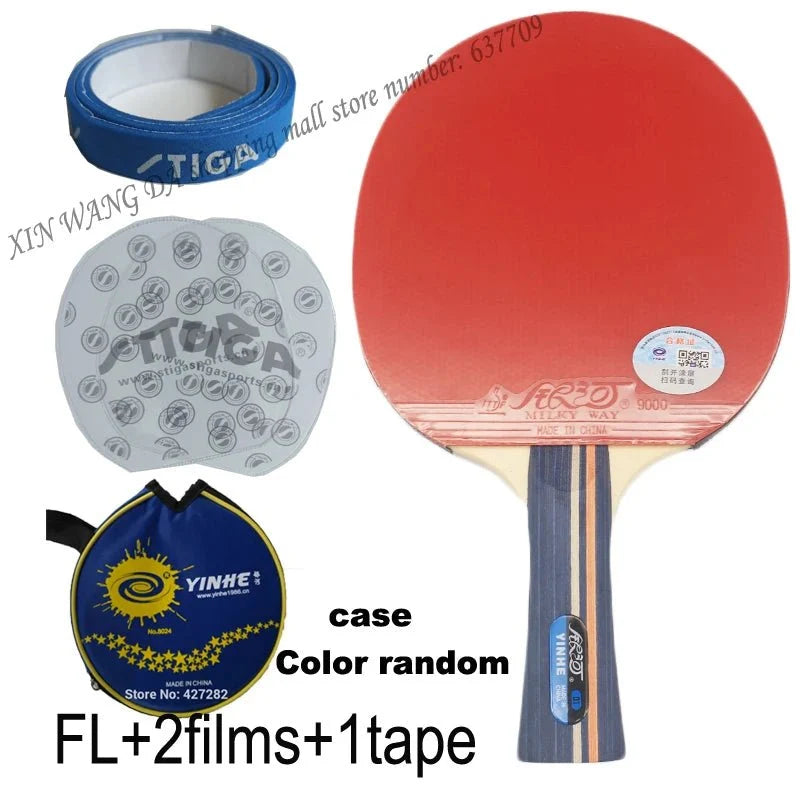 Yinhe 01B pimples-in table tennis racket with red blade and blue handle; blue case on Tampa Home & Garden Store