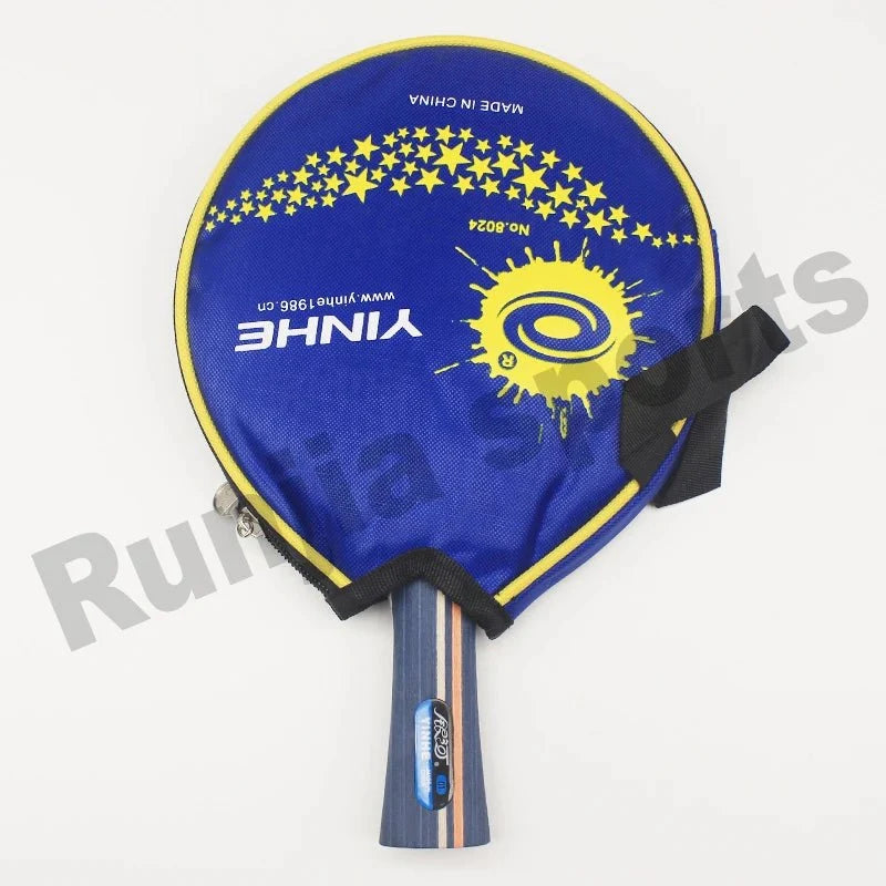 Yinhe 01B table tennis racket with pimples-in paddle, blue blade and striped handle on Tampa Home & Garden Store