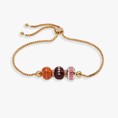 Game on Spinner Bolo Bracelet with Enamel Beads