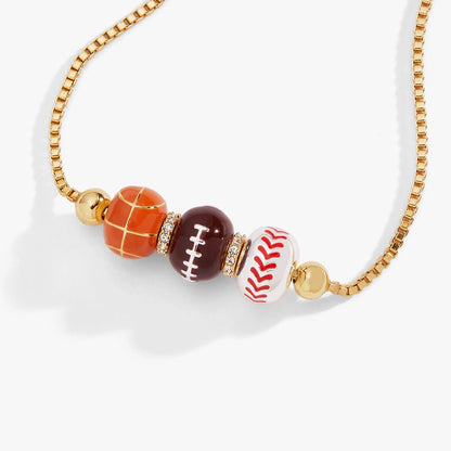 Game on Spinner Bolo Bracelet with Enamel Beads