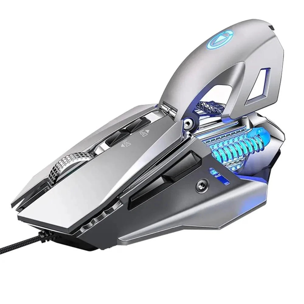 Stevvex gaming wired mouse with adjustable DPI, metal bottom plate, blue LED on Tampa Home & Garden Store