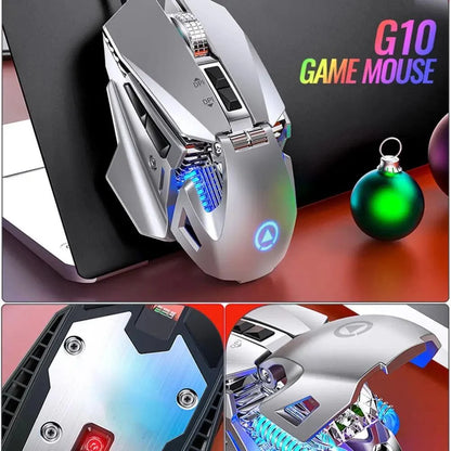 Stevvex gaming wired DPI mouse with adjustable DPI and metal bottom plate, silver finish on Tampa Home & Garden Store