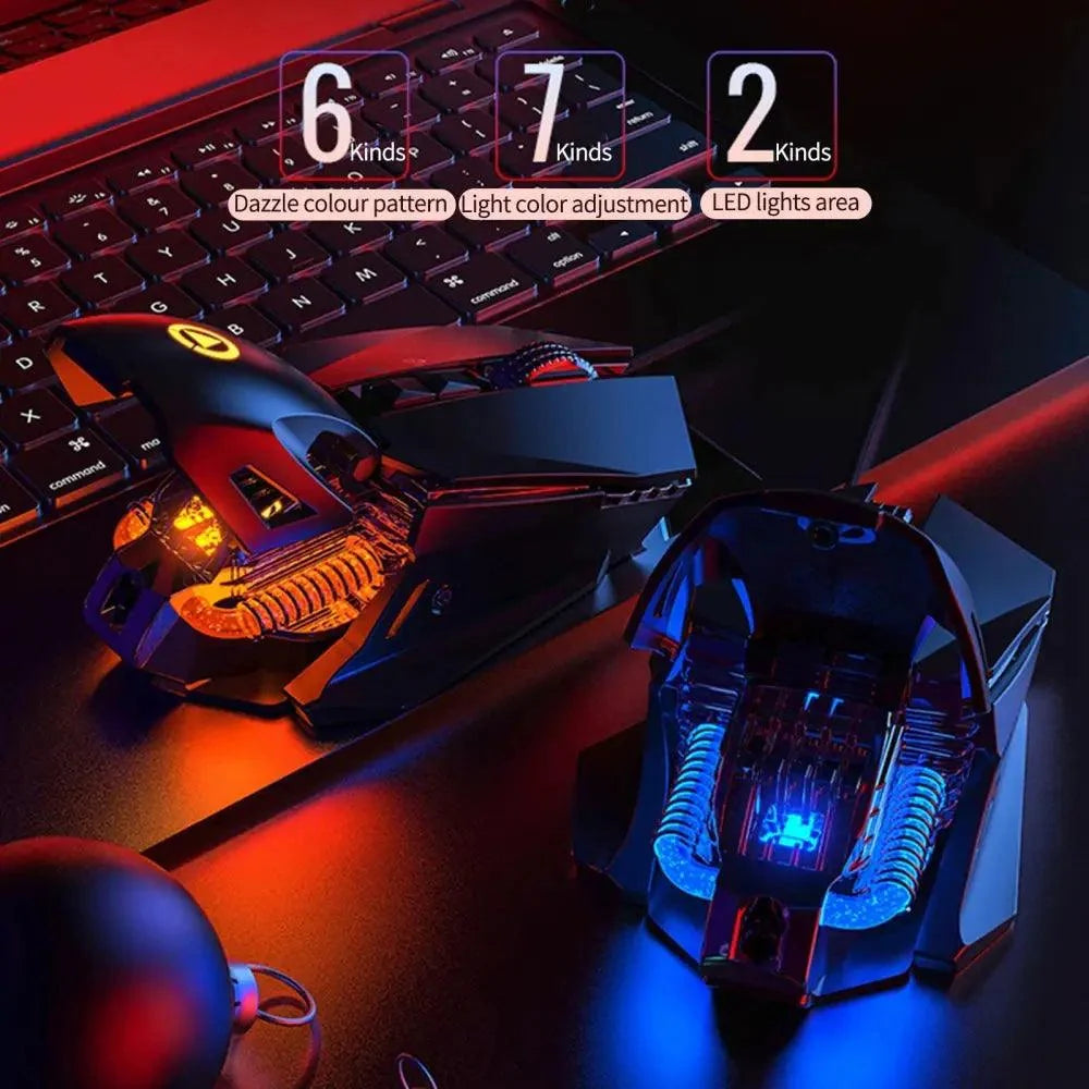 Gaming adjustable DPI wired PC mouse with metal bottom plate blue LED glow Stevvex on Tampa Home & Garden Store