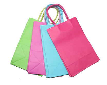 Juego de 8 bolsas de regalo de papel kraft pastel para niños pequeños