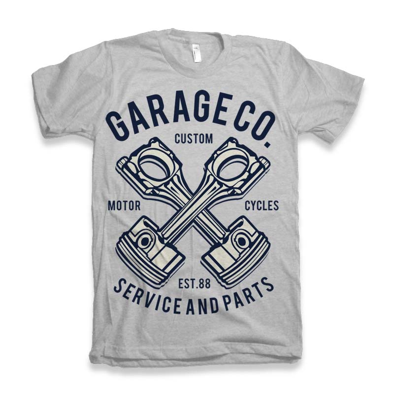 Garage Co men's graphic T-shirt bamboo viscose/organic cotton with navy crossed piston print on Tampa Home & Garden Store