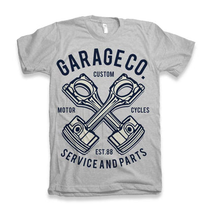 Garage Co men's graphic T-shirt bamboo viscose/organic cotton with navy crossed piston print on Tampa Home & Garden Store