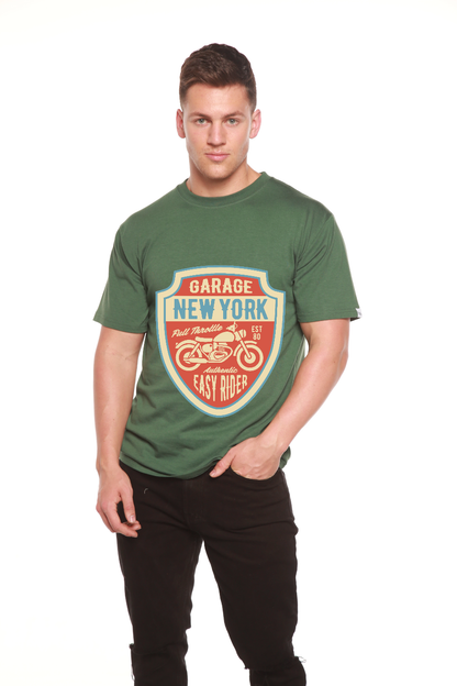 Garage New York men's green bamboo viscose/organic cotton graphic tee on Tampa Home & Garden Store