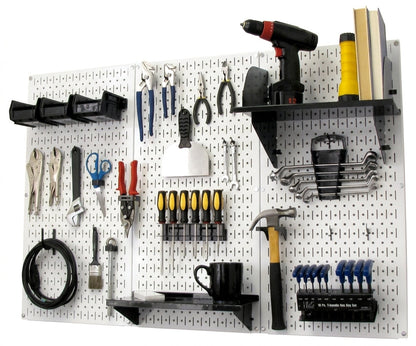 A Durable Metal Pegboard Wall Rack and Shelf