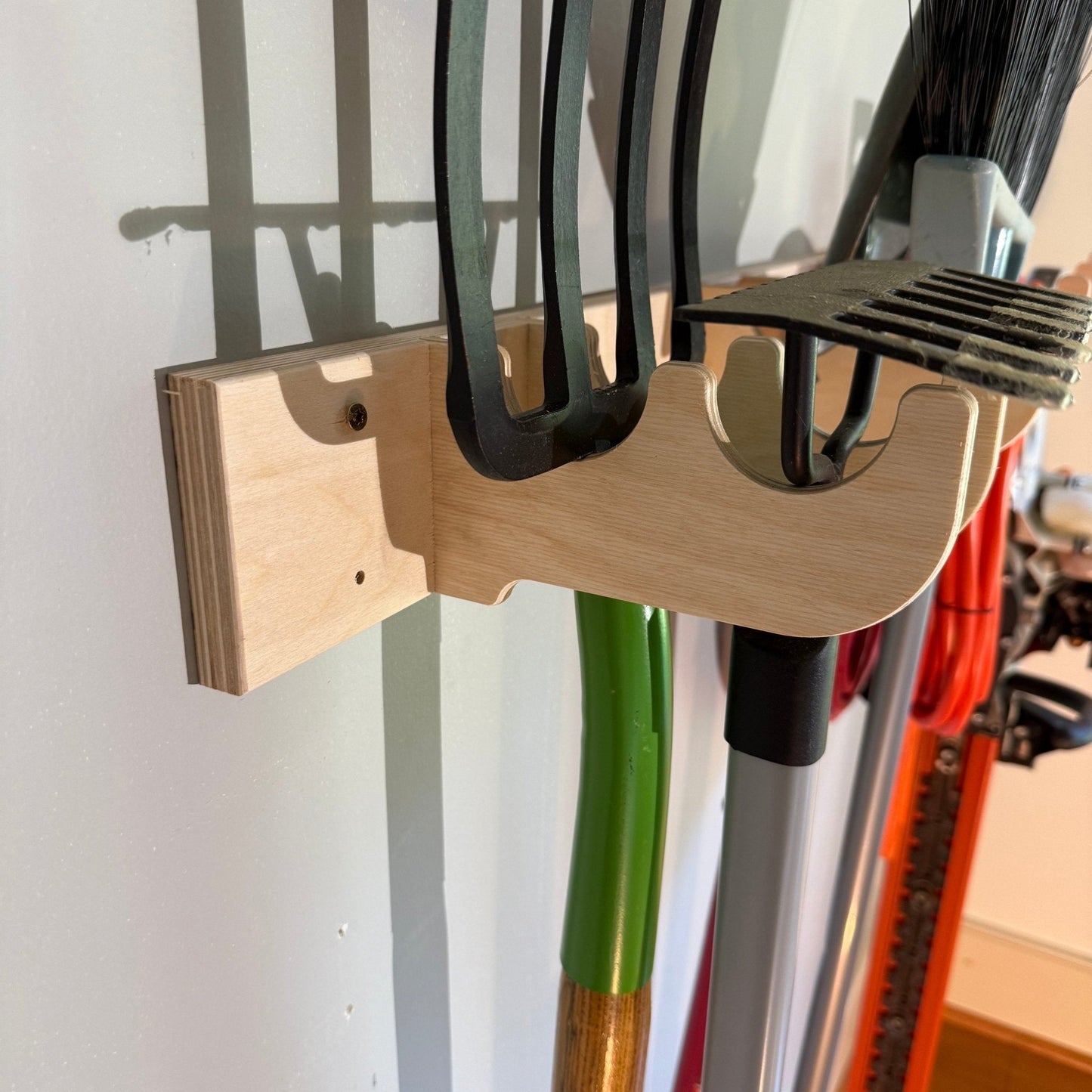 Support mural pour outils de garage robuste – Barres de rangement pour outils de jardin