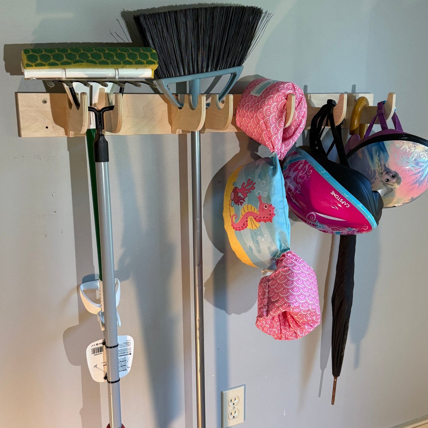 Support mural pour outils de garage robuste – Barres de rangement pour outils de jardin