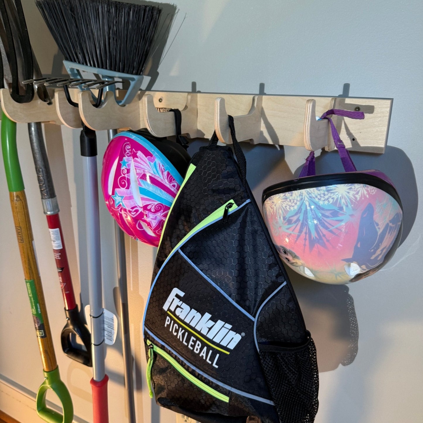 Support mural pour outils de garage robuste – Barres de rangement pour outils de jardin