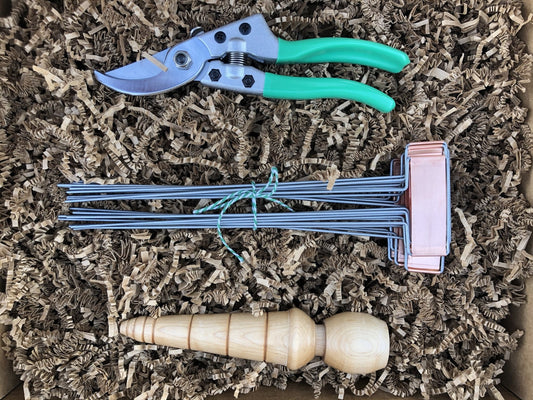 Garden Gift Box - Garden Tool Set  (Pruners, Copper Markers and Dibbler (Seed Planter) 3 Tool Kit