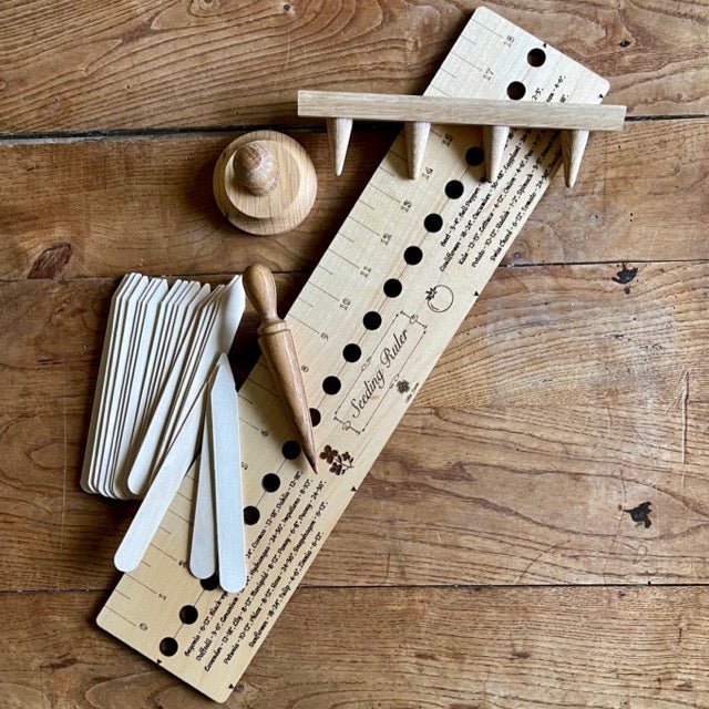 Garden Gift Set - Maple Seed and Bed Ruler, Dibblers, Pot Tamper and Markers