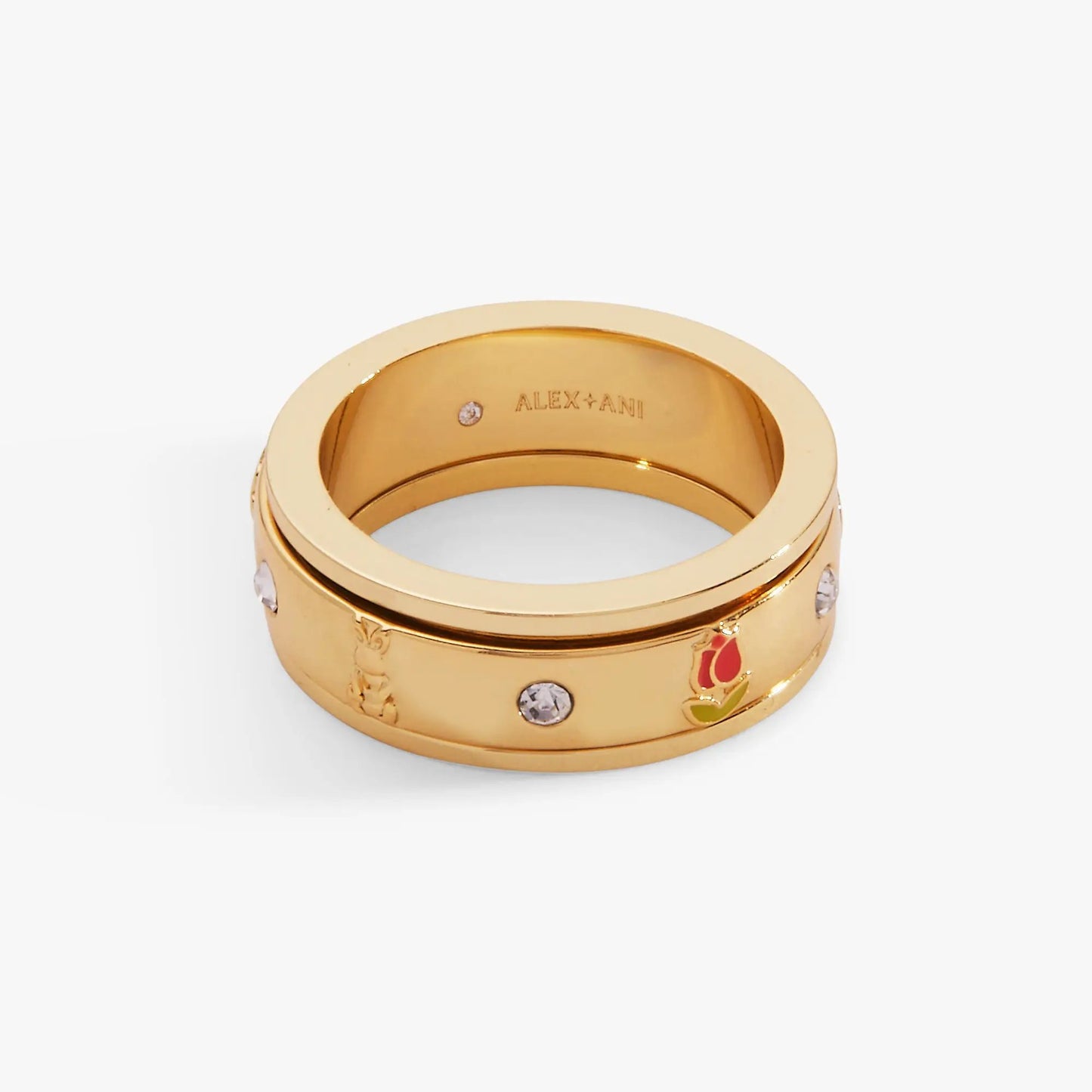 Garden Party Fidget Ring with Crystals and Ducks