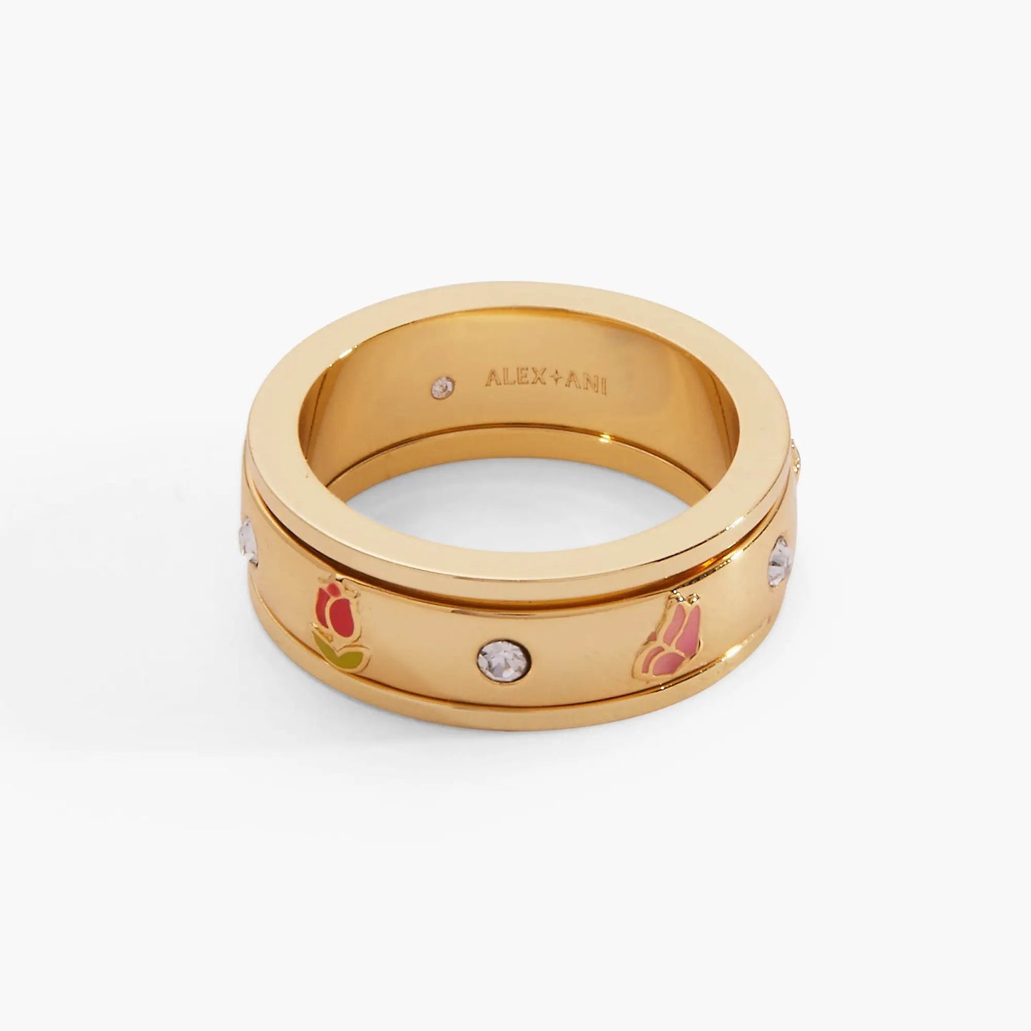 Garden Party Fidget Ring with Crystals and Ducks