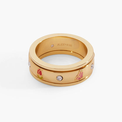 Garden Party Fidget Ring with Crystals and Ducks