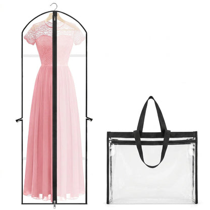 Moktan Sabai 4-pack extra long garment bags 180cm dress covers, clear vinyl with black trim on Tampa Home & Garden Store