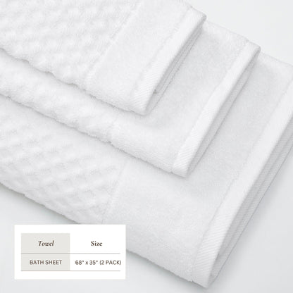 Cotton Diamond Waffle Weave Bath Towel Set