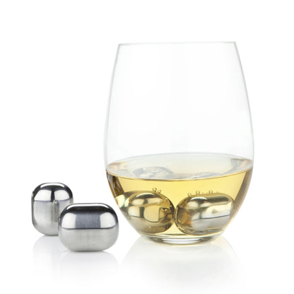 a Set of Four Stainless Steel Wine Chilling Rocks