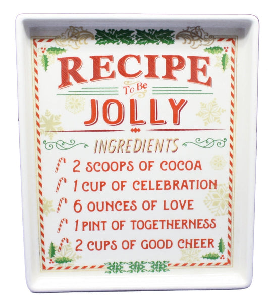 Assiette à recettes en grès - Soyez joyeux