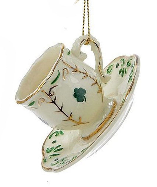 Adorno de té irlandés de porcelana - Taza de té enredadera